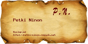 Petki Ninon névjegykártya